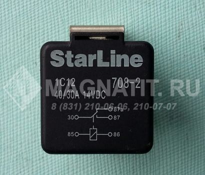 Реле сигнализации StarLine 708-2 1C12 40/30A 14VDC Honda Accord 8 (CP, CU) Mitsubishi Lancer (CX,CY) Subaru Forester (S12 - SH)
